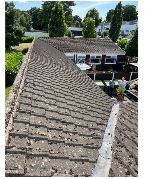Tiled roof ridge before full roof replacement