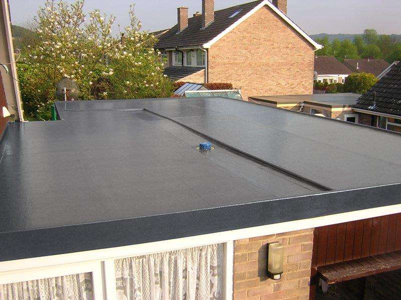 Fibreglass GRP flat roof on a house extension